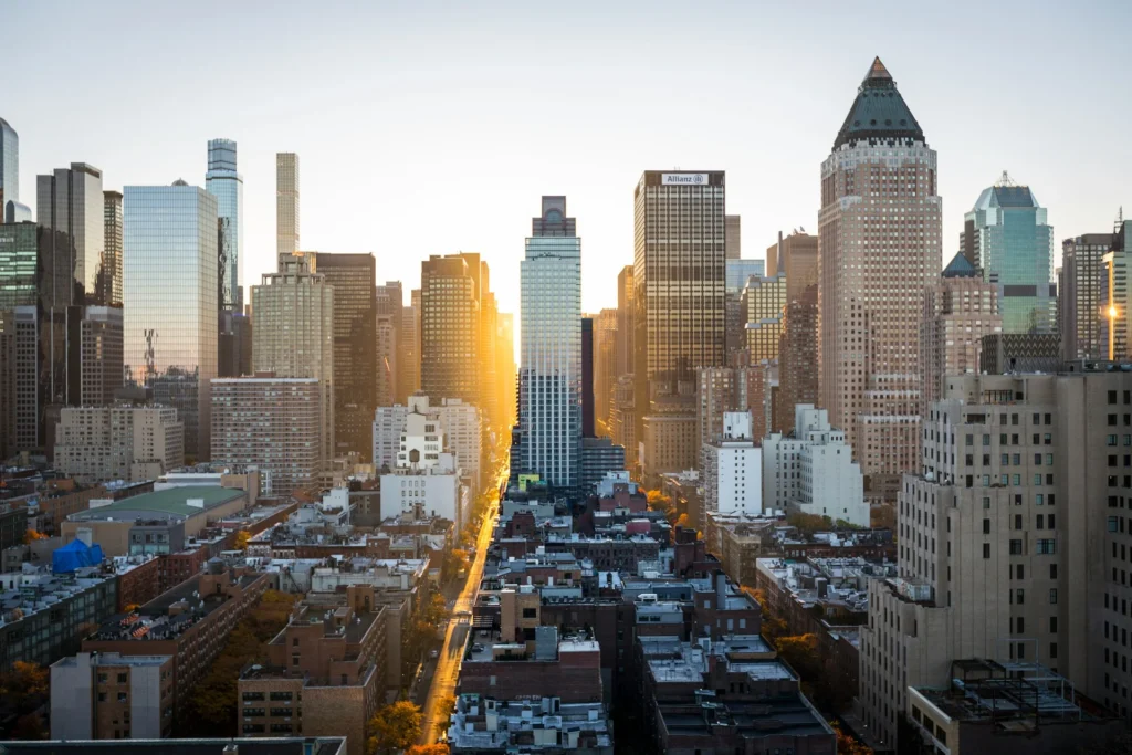 Real estate 101: city skyline of residential and commercial property